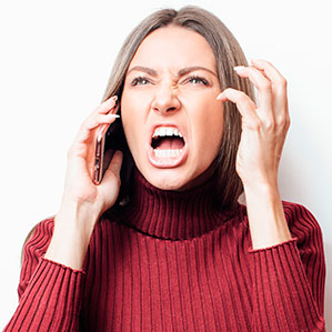 Angry woman on call
